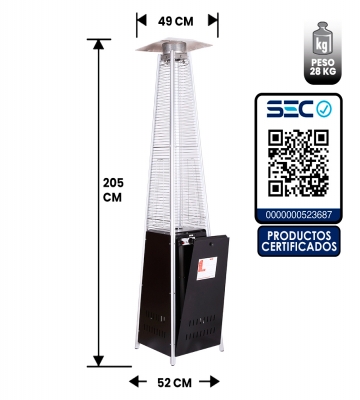 ESTUFA CALEFACTOR EXTERIOR PIRAMIDE 13 KW