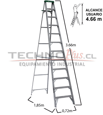 ESCALERA DE ALUMINIO TIJERA 3.66 M